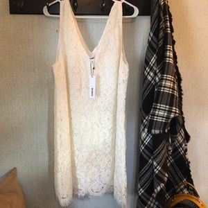 Cream lace mini dress